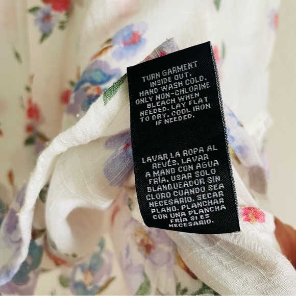 Zac & Rachel floral bell sleeve blouse size S boho flowy prairie feminine top - Picture 7 of 9